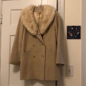 Vintage Coat With Real Rabbit Fur